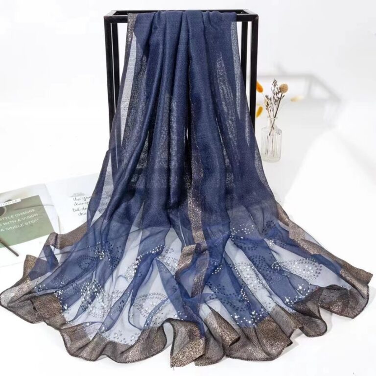 Rhinestone Long Scarves Paisley Rhinestone Lightweight Long Scarf