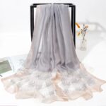 Rhinestone Long Scarves Wave Rhinestone Long Silk-Like Scarf