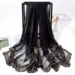Rhinestone Long Scarves Paisley Rhinestone Lightweight Long Scarf