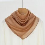 Small Square Scarves 70 x 70cm Metallic Yarn Small Plaid Square Scarf