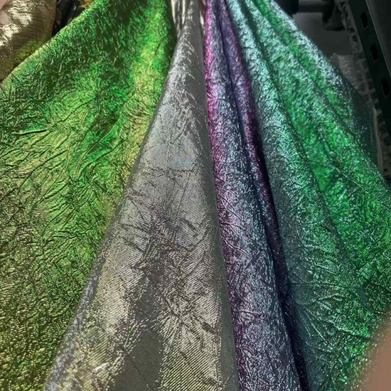 Dress Fabrics Color-Shift Metallic Jacquard Textured Dress Fabric