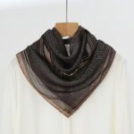 Small Square Scarves 70 x 70cm Metallic Yarn Small Plaid Square Scarf