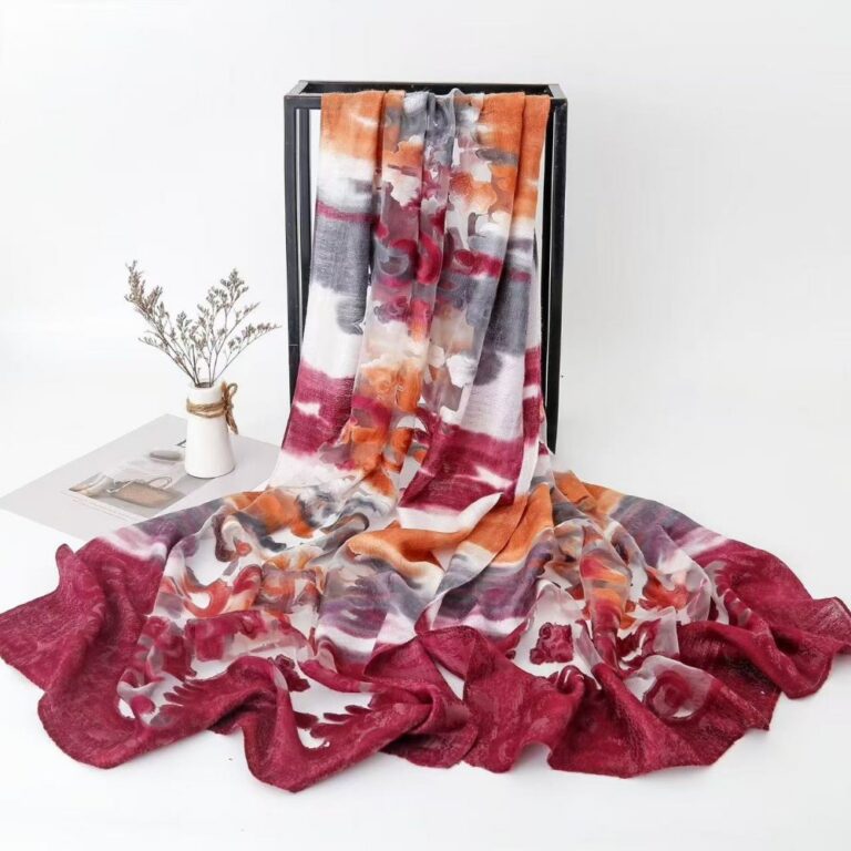 Tie-Dye Long Scarves Tie-Dye Long Scarf with Contrast Color Style