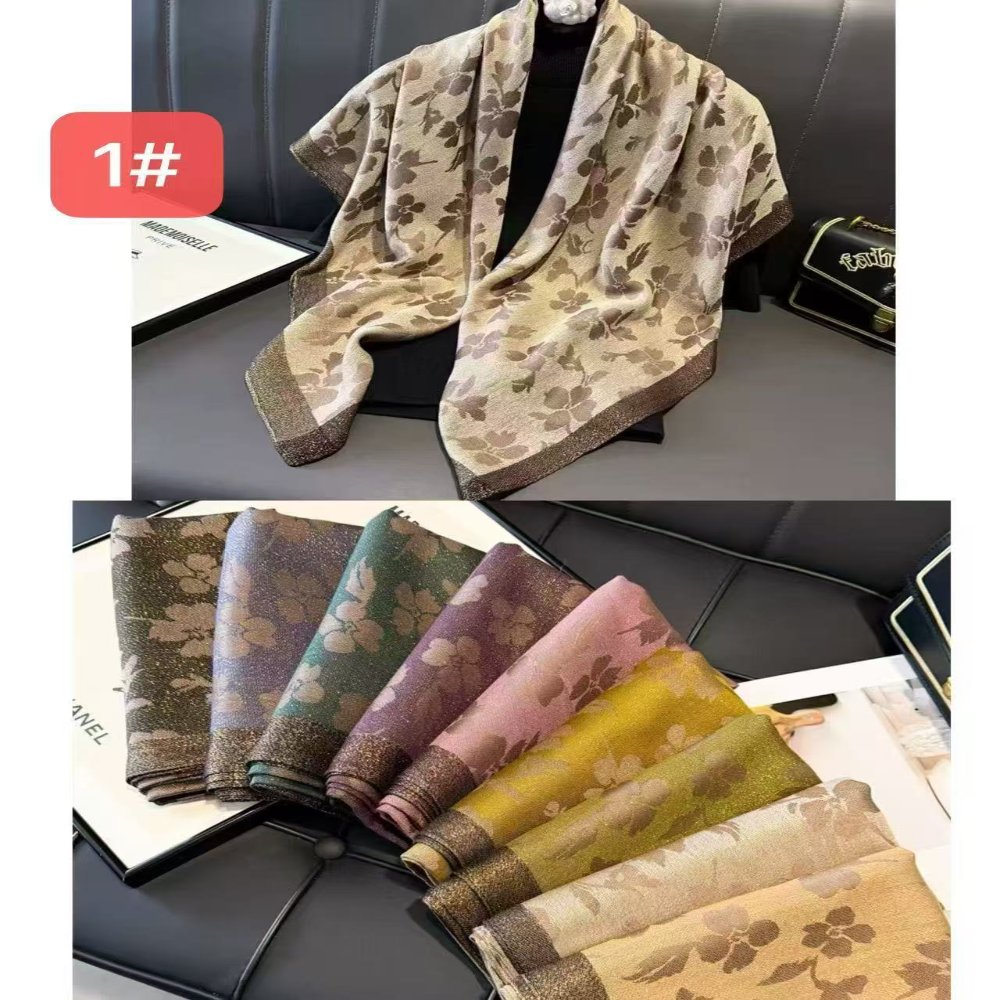 Metallic Yarn Square Scarves 100 x 100cm Metallic Jacquard Square Scarf and Headscarf