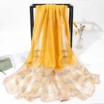 Rhinestone Long Scarves Wave Rhinestone Long Silk-Like Scarf